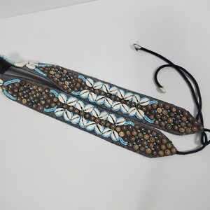Vintage African Tribal Beaded‎ Cowrie Shell Belt Strap Boho Festival Waist Tie